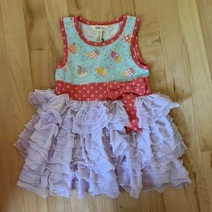 Matilda jane girls Let’s eat cake dress size 2 NWT